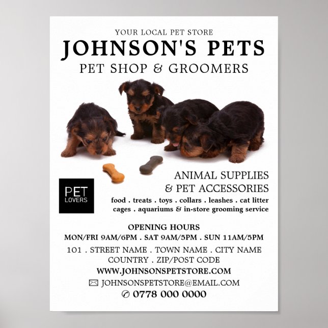 Cute Valps, Pet Store & Groomers Advertising Poster (Framsidan)