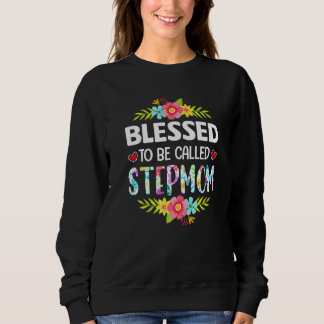 Cute välsignad att kallas Stepmamma Flowers Mor T Shirt