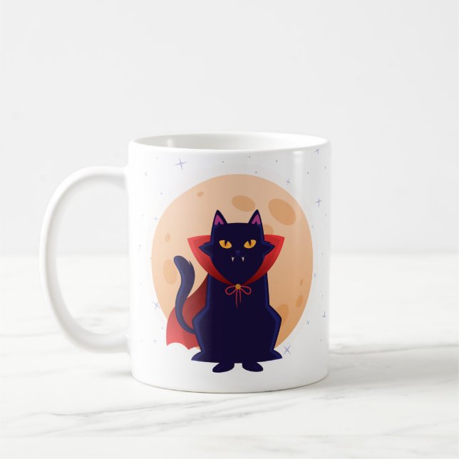 Cute Vampire Cat Kaffemugg (Vänster)