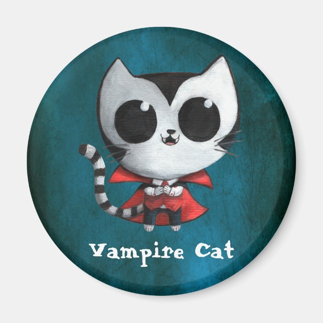 Cute Vampire Cat Magnet (Framsidan)