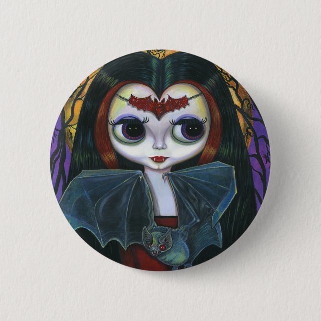 Cute Vampire Doll Button Knapp (Framsida)