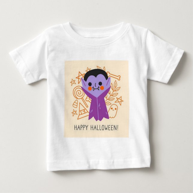 Cute Vampire Dracula Halloween T Shirt (Framsida)