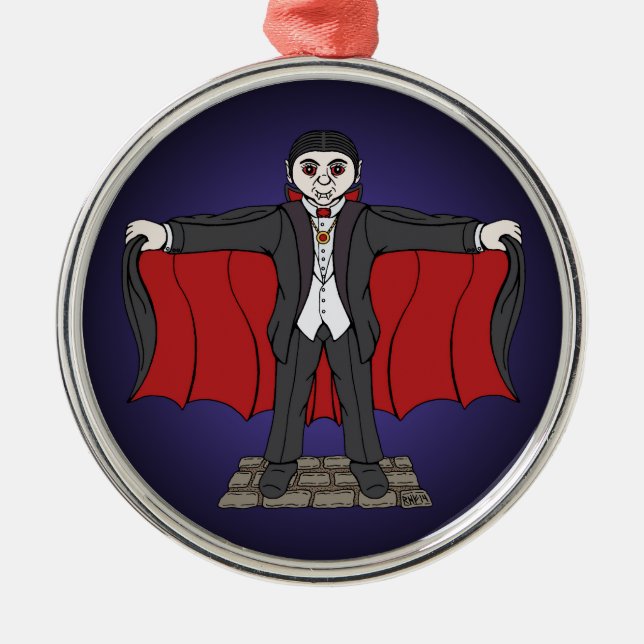 Cute Vampire/Dracula Julgransprydnad Metall (Framsidan)