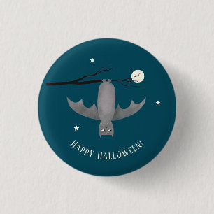 Cute Vampire Fladdermus Halloween Knapp