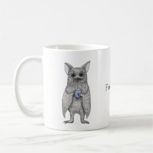 Cute Vampire Fladdermus med Coffee Funny, eget nam Kaffemugg
