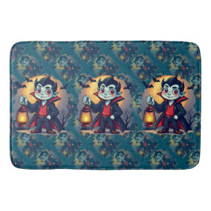 Cute Vampire med Lantern Kawaii Halloween Badrumsmatta