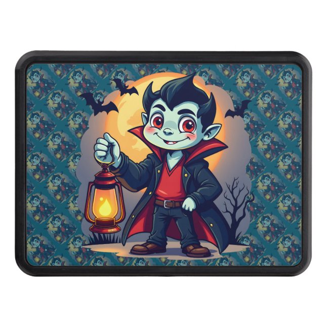 Cute Vampire med Lantern Kawaii Halloween Dragkroksskydd (Framsidan)