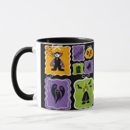 Cute Vampire och Witch Halloween Mugg