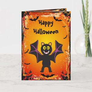 Cute Vampre Fladdermus Halloween-kort Kort