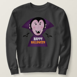 Cute Vampre med Fladdermus Dracula Halloween Lång Ärmad Tröja