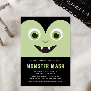 Cute Vampre Monster Mash Halloween fest Inbjudningar
