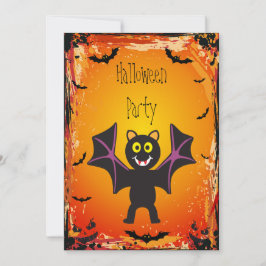 Cute Vampyre Fladdermus Halloween fest Inbjudningar