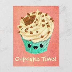 Cute Vanilla Chocolate Cupcoa Vykort