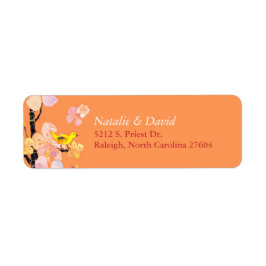 Cute Vår Bird Orange Bröllop Returadress Etikett