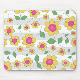 Cute vår blommor-barn teckning musmatta