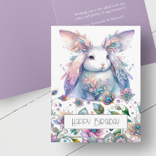 Cute Vår blommor Bunny Påsk Card Helgkort