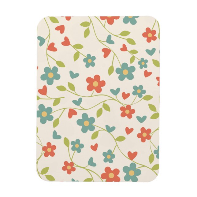 Cute Vår blommor Magnet (Vertikal)