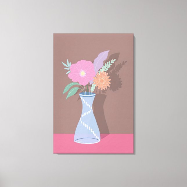 Cute Vår Bouquet av moderna Blommigtar Canvastryck (Framsida)