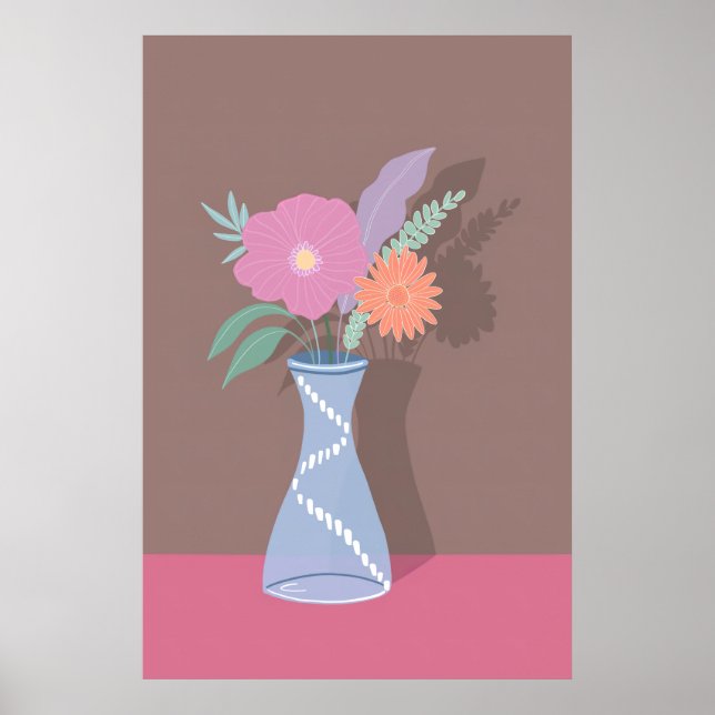Cute Vår Bouquet av moderna Blommigtar Poster (Framsidan)
