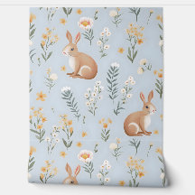 Cute Vår Bunnies och Flowers