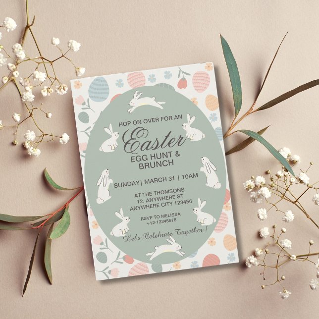 Cute Vår Bunnies Påskägg Hunt Inbjudningar (Skapare uppladdad)
