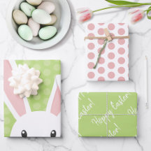 Cute Vår Bunny Glad påsk lustig Grönt Rosa
