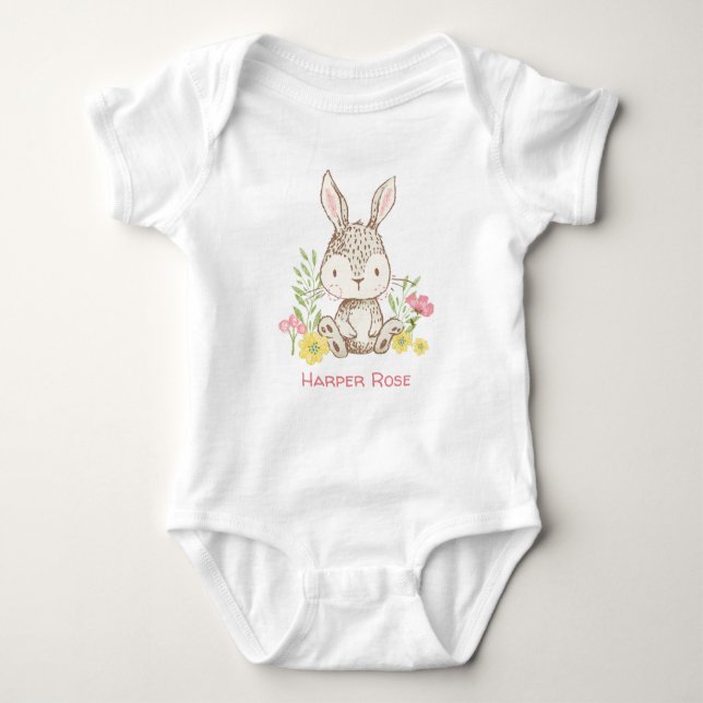 Cute Vår Bunny Personlig T Shirt (Framsida)
