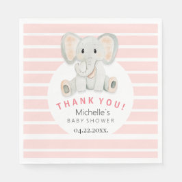 Cute Vår Elephant Watercolor Illustration Pappersservett