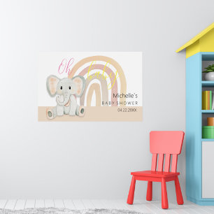 Cute Vår Elephant Watercolor Illustration Poster