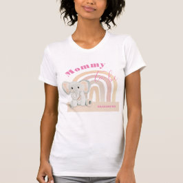 Cute Vår Elephant Watercolor Illustration T Shirt