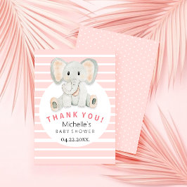 Cute Vår Elephant Watercolor Illustration Tack Kort