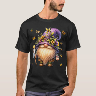 Cute Vår Flower Gnome Graphic Blommigt Monarch Bu T Shirt