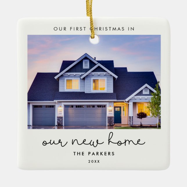 Cute Vår första jul i vårt nya hem Julgransprydnad Keramik (Framsida)