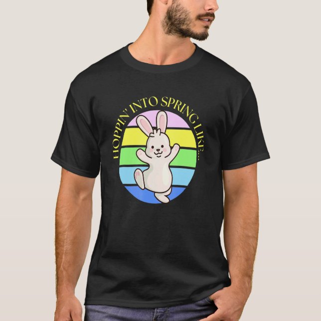 Cute Vår Glad påsk Bunny Rabbit Say Hum T Shirt (Framsida)