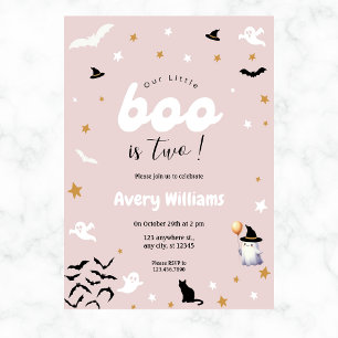 Cute vår lilla Boo Halloween-födelsedag varje år Inbjudningar