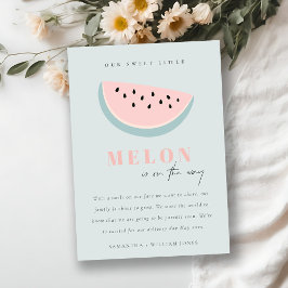 Cute vår lilla Melon Aqua Blue Boy-varning Inbjudningar