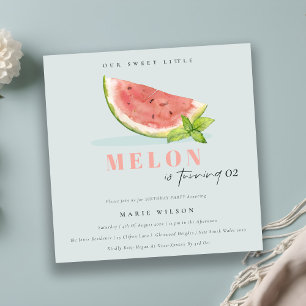 Cute vår lilla melon Blue - Vilken ålder som helst Inbjudningar