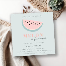 Cute vår lilla melon Pastel Blue - Vilken ålder so Inbjudningar