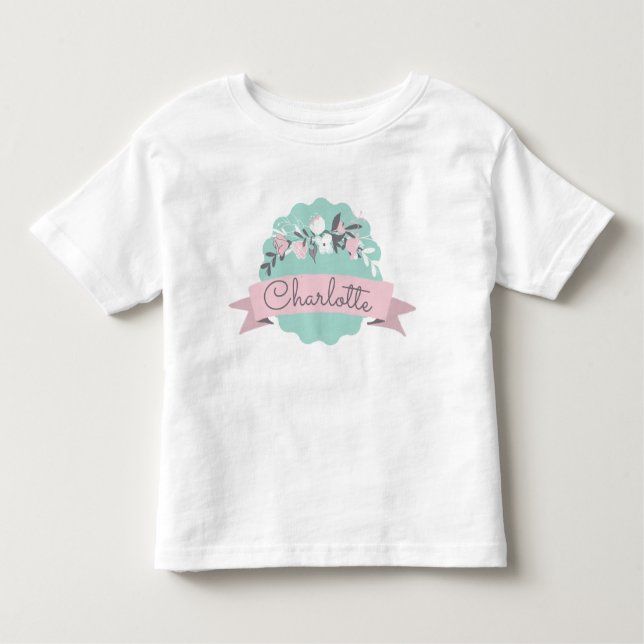 Cute Vår Påsk Blommigt Rosa Ribbon Personlig T Shirt (Framsida)