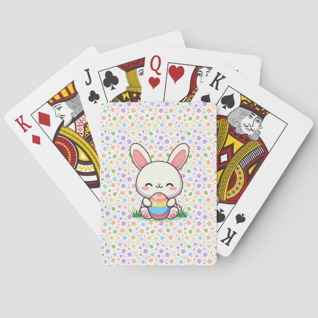 Cute vår/Påskhare med ägg Casinokort (Baksidan)