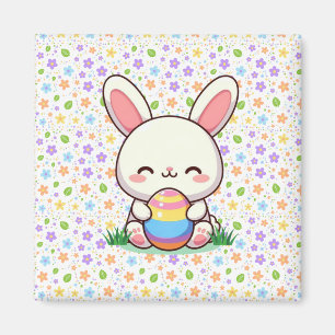 Cute vår/Påskhare med ägg Magnet