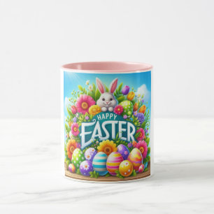 Cute vår/Påskhare med ägg Mugg