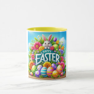 Cute vår/Påskhare med ägg Mugg