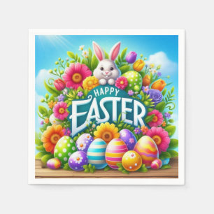 Cute vår/Påskhare med ägg Pappersservett