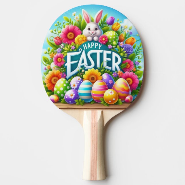 Cute vår/Påskhare med ägg Pingisracket (Framsidan)