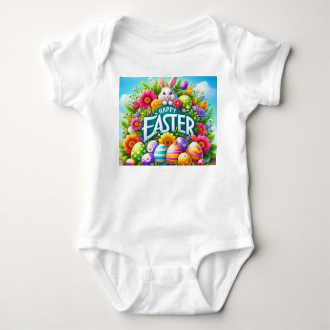 Cute vår/Påskhare med ägg T Shirt (Framsida)