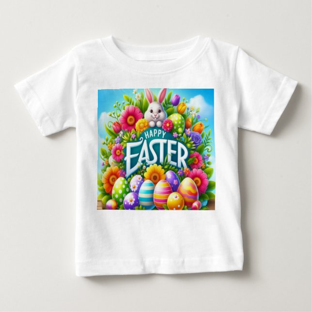 Cute vår/Påskhare med ägg T Shirt (Framsida)