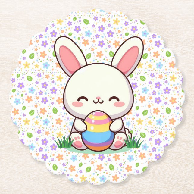 Cute vår/Påskhare med ägg Underlägg Papper (Framsida)