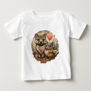 Cute varg valp och vild kanin t shirt