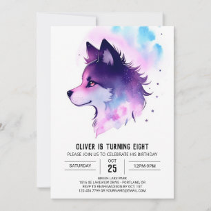 Cute Varg Valps Howling Birthday Inbjudningar